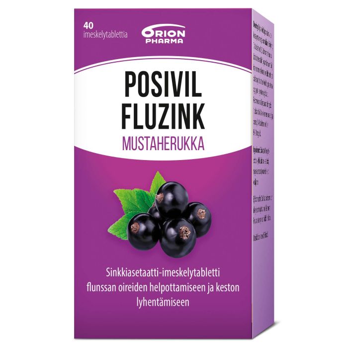 POSIVIL FLUZINK MUSTAHERUKKA IMESKELYTABLETTI 40 TABL bild 2