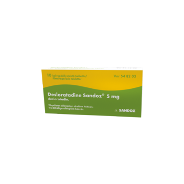 DESLORATADINE SANDOZ 5 mg tabl, kalvopääll 30 fol