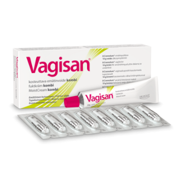 VAGISAN KOMBI YHDISTELMÄPAKKAUS 8 PUIKKOA + 10 G VOIDE 1 KPL