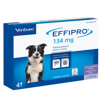 EFFIPRO KESKIKOKOISILLE KOIRILLE 100 mg/ml vet paikallisvaleluliuos (10-20 kg)4x1,34 ml