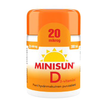 MINISUN D-VITAMIINI 20 MIKROG 300 TABL