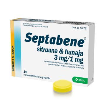SEPTABENE SITRUUNA & HUNAJA 3/1 mg imeskelytabl 16 fol