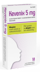 KEVENIX 5 mg tabl, suussa hajoava 10 fol