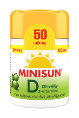 Minisun D-vitamiini Oliiviöljy 50 mikrog 150 kaps
