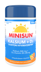 Minisun Luusto Kalsium 500 mg + D-vit. 20 mikrog 100 tabl