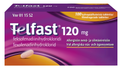 TELFAST 120 mg tabl, kalvopääll 100 fol